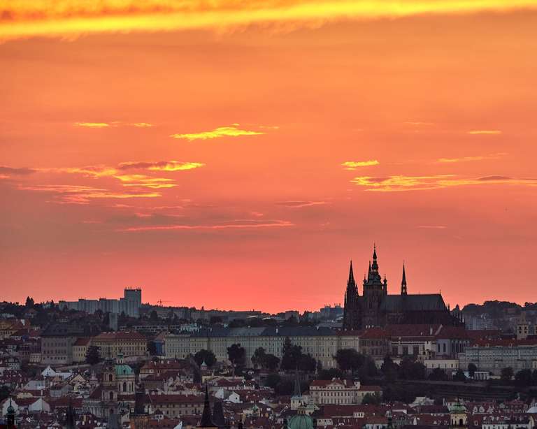 Sunset Prague Czechia